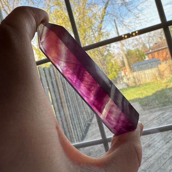 Purple Fluoride Crystal Point Tower - Picture 2 of 3